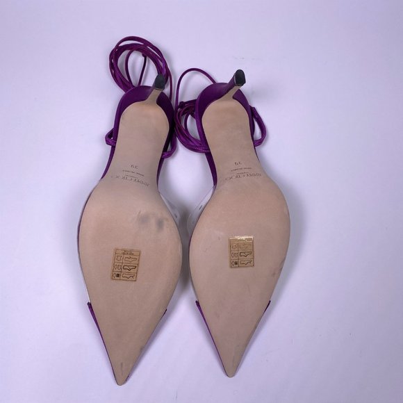 JIMMY CHOO Purple Satin 'Farley 95' PVC Trim - Picture 8 of 11